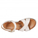 Sandale pour femmes en cuir verni nue avec courroie talon compensé 4 - Pointures disponibles:  33, 35, 43, 44, 45
