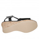 Sandale pour femmes en cuir verni noir avec courroie, plateforme et talon compensé 7 - Pointures disponibles:  32, 33, 34, 35