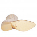 Bottine Texan pour femmes avec fermeture éclair, elastique et bout brodé en daim taupe talon 5 - Pointures disponibles:  32, 33, 35, 42, 43, 44, 45, 46, 47