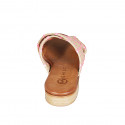 Woman's mule in beige, pink and white raffia heel 2 - Available sizes:  32, 33, 34, 35, 42, 43, 44