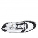Scarpa stringata con cerniere da donna in pelle bianca e nera zeppa 3 - Misure disponibili: 32, 33, 34, 35, 42, 43, 44, 45