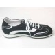 Zapato deportivo con cordones para hombre en gamuza negra y piel blanca - Tallas disponibles:  36