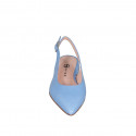 Slingback à bout pointu pour femmes en cuir verni bleu clair avec talon 2 - Pointures disponibles:  33, 34, 35, 42
