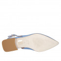 Slingback à bout pointu pour femmes en cuir verni bleu clair avec talon 2 - Pointures disponibles:  33, 34, 35, 42