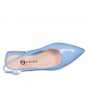 Slingback à bout pointu pour femmes en cuir verni bleu clair avec talon 2 - Pointures disponibles:  33, 34, 35, 42