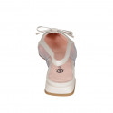 Slingback da donna con elastico e fiocco in pelle beige e vinile trasparente tacco 2 - Misure disponibili: 33, 35, 42, 43, 44