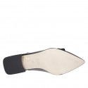 Slingback da donna con elastico e fiocco in pelle nera e vinile trasparente tacco 2 - Misure disponibili: 35, 42, 43, 44, 45