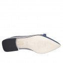 Slingback da donna con elastico e fiocco in tessuto jeans a pois argento e vinile trasparente tacco 2 - Misure disponibili: 34, 35, 42, 44, 45