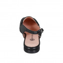 Slingback à bout carré pour femmes en cuir noir avec talon 1 - Pointures disponibles:  33, 35, 44, 45