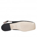 Slingback à bout carré pour femmes en cuir noir avec talon 1 - Pointures disponibles:  33, 35, 44, 45