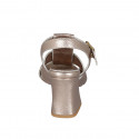 Sandale avec courroie pour femmes en cuir dégringolé cuivre talon 7 - Pointures disponibles:  32, 33, 34, 35, 42, 43, 44, 45