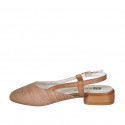 Zapato destalonado para mujer en rafia trensada y piel cognac tacon 2 - Tallas disponibles:  35