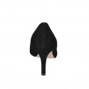 Escarpin à bout pointu pour femmes en daim noir talon 7 - Pointures disponibles:  31, 32, 33, 34, 35, 42, 43, 44, 45