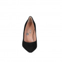 Escarpin à bout pointu pour femmes en daim noir talon 7 - Pointures disponibles:  31, 32, 33, 34, 35, 42, 43, 44, 45