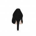 Escarpin à bout pointu pour femmes en daim noir avec talon 10 - Pointures disponibles:  31, 32, 33, 34, 42, 43, 44, 45