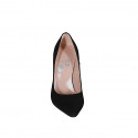 Escarpin à bout pointu pour femmes en daim noir avec talon 10 - Pointures disponibles:  31, 32, 33, 34, 42, 43, 44, 45