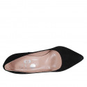Escarpin à bout pointu pour femmes en daim noir avec talon 10 - Pointures disponibles:  31, 32, 33, 34, 42, 43, 44, 45