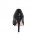 Zapato de salon a punta para mujer en charol negro con tacon 10 - Tallas disponibles:  31, 32, 35, 43, 44, 45