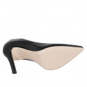 Zapato de salon a punta para mujer en charol negro con tacon 10 - Tallas disponibles:  31, 32, 35, 43, 44, 45
