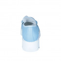Mocassin pour femmes avec chaîne translucide en cuir bleu clair talon 4 - Pointures disponibles:  32, 33, 34, 35