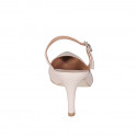 Mule modèle Mary Jane à bout fermé pour femmes en cuir nue avec courroie talon 7 - Pointures disponibles:  31, 32, 33, 34, 35, 42, 45