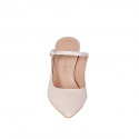 Mule modèle Mary Jane à bout fermé pour femmes en cuir nue avec courroie talon 7 - Pointures disponibles:  31, 32, 33, 34, 35, 42, 45