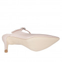 Mule modèle Mary Jane à bout fermé pour femmes en cuir nue avec courroie talon 7 - Pointures disponibles:  31, 32, 33, 34, 35, 42, 45