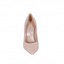 Zapato de salón puntiagudo en charol nude con tacon 10 - Tallas disponibles:  31, 32, 33, 34, 35, 42, 43, 44, 45