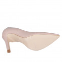 Zapato de salón puntiagudo en charol nude con tacon 10 - Tallas disponibles:  31, 32, 33, 34, 35, 42, 43, 44, 45