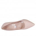 Zapato de salón puntiagudo en charol nude con tacon 10 - Tallas disponibles:  31, 32, 33, 34, 35, 42, 43, 44, 45