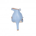 Chaussure ouverte à bout pointu pour femmes avec courroies en cuir bleu clair talon 7 - Pointures disponibles:  31, 33, 34, 35, 42, 43, 44, 45