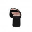 Mule pour femmes en daim noir avec accessoire, plateforme et talon 7 - Pointures disponibles:  33, 34, 35, 42, 43, 44, 45