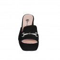 Mule pour femmes en daim noir avec accessoire, plateforme et talon 7 - Pointures disponibles:  33, 34, 35, 42, 43, 44, 45