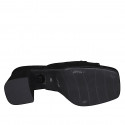 Mule pour femmes en daim noir avec accessoire, plateforme et talon 7 - Pointures disponibles:  33, 34, 35, 42, 43, 44, 45