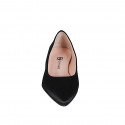 Decolté a punta da donna in raso nero tacco 2 - Misure disponibili: 32, 33, 34, 35, 42, 44, 45