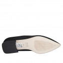 Decolté a punta da donna in raso nero tacco 2 - Misure disponibili: 32, 33, 34, 35, 42, 44, 45