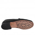 Woman's loafer with gold accessory in black leather heel 2 - Available sizes:  35, 44, 45
