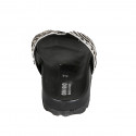 Sabot aperto da donna in pelle nera e pelle di vitello con stampa bianco e nero zeppa 2 - Misure disponibili: 33, 34, 43, 44