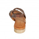 Sandalo da donna con elastico in pelle color marrone tacco 2 - Misure disponibili: 42, 43, 44