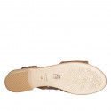 Sandalo da donna con elastico in pelle color marrone tacco 2 - Misure disponibili: 42, 43, 44
