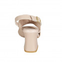 Woman's sandal in nude leather heel 7 - Available sizes:  32, 33, 34, 43, 44, 45