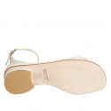 Woman's open shoe with ankle strap and chain in white leather heel 3 - Available sizes:  32, 33, 34, 42, 43, 44, 45