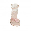 Woman's open shoe with ankle strap and chain in nude leather heel 3 - Available sizes:  32, 33, 34, 43, 44, 45