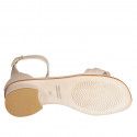 Woman's open shoe with ankle strap and chain in nude leather heel 3 - Available sizes:  32, 33, 34, 43, 44, 45