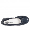 Ballerine pour femmes en cuir bleu avec noeud et bout droit talon 2 - Pointures disponibles:  32, 33, 34, 35, 42, 43, 45