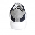 Sneaker stringata da donna con plantare estraibile in camoscio blu e grigio zeppa 4 - Misure disponibili: 32, 33, 35, 42, 43, 44, 45