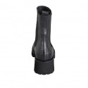 Woman's high Chelsea ankle-high boot with elastic bands in black leather heel 5 - Available sizes:  34, 35, 44, 45