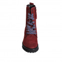 Lacets bottines pour femmes avec lacets multicolores et zip intérieur en daim bordeaux talon 5 - Pointures disponibles:  32, 33, 42, 43, 46