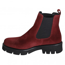 Chelsea bottines pour femmes avec elastiques en daim bordeaux talon 3 - Pointures disponibles:  32, 43, 44 2