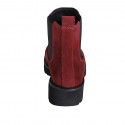 Chelsea bottines pour femmes avec elastiques en daim bordeaux talon 3 - Pointures disponibles:  32, 43, 44